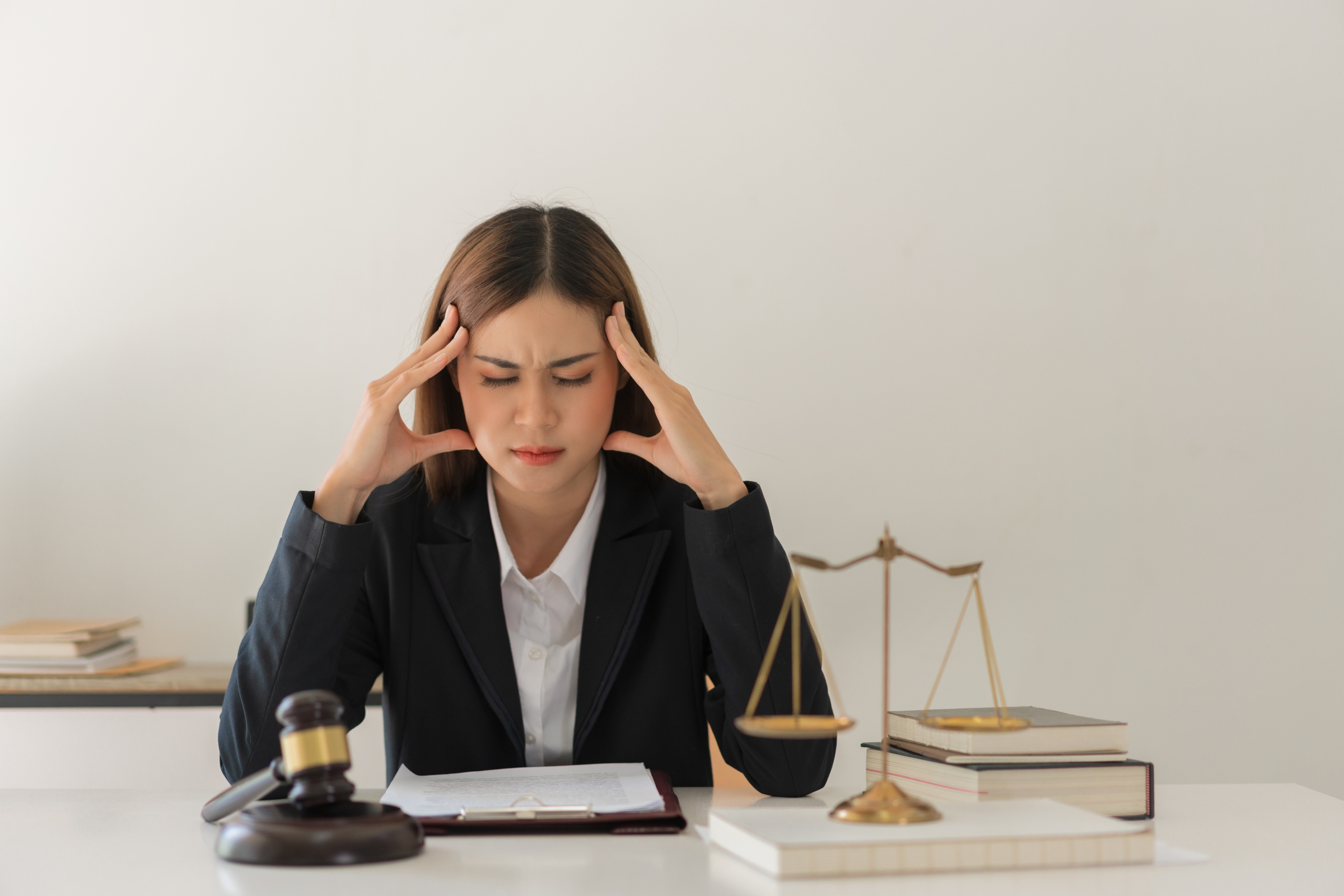 Law And Justice Concept Female Lawyer Feel Stressed